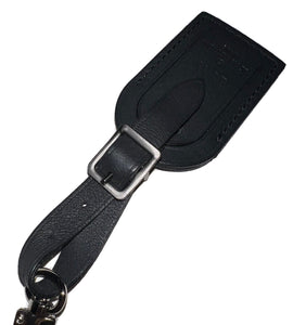 Louis Vuitton Name ID Tag w/ IW Initials - Black Calf Leather Small