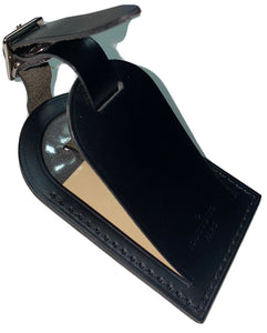 Louis Vuitton Luggage Tag w/ KK Initials  Black Calfskin Goldtone Mint