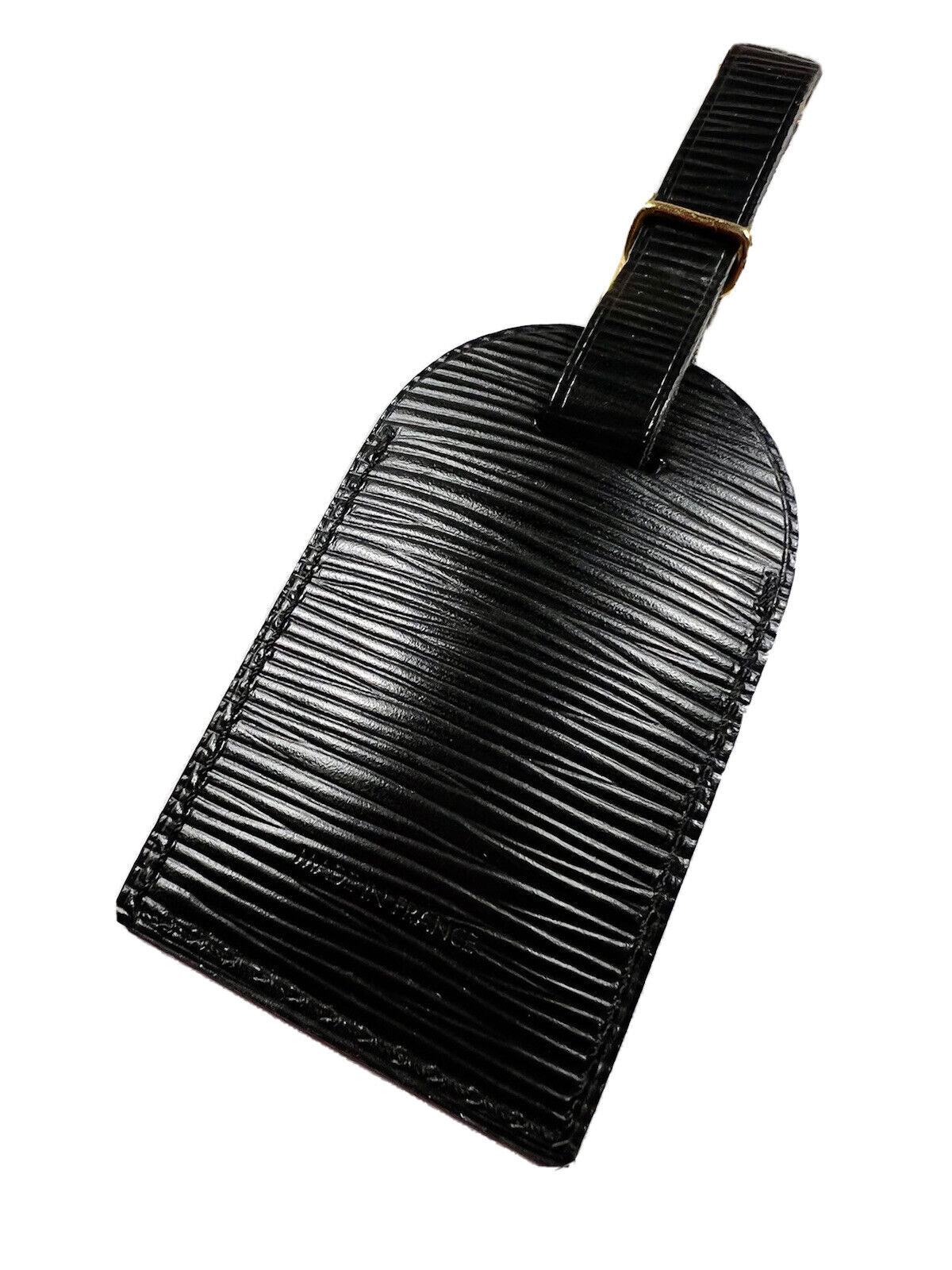 Louis Vuitton Luggage Tag Epi Black Leather w/ Generic Clasp UEC