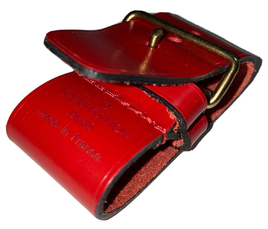 Louis Vuitton Red Leather Strap Calfskin Poignet France 🇫🇷 Genuine!