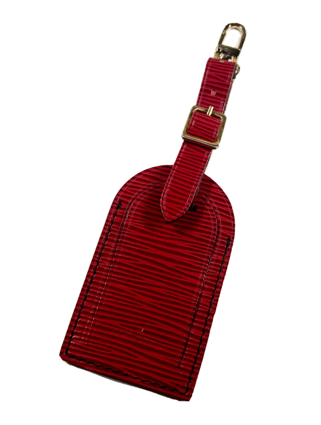 Louis Vuitton Rare Brown Leather Luggage Tag Bag Charm Speedy Keepall Epi  24lvs121