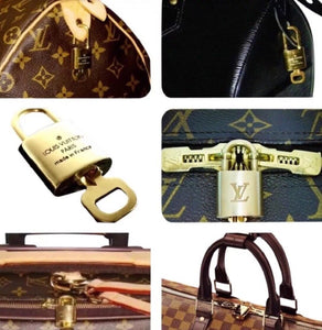 Louis Vuitton One Set Lock & Key Brass Gold tone Random # Polished