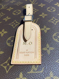 Louis Vuitton Leather Name Tag  w/ MO Goldtone Initials - “Restored”