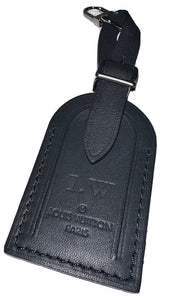 Louis Vuitton Name Tag w/ IW Initials - Black Calf Leather Small