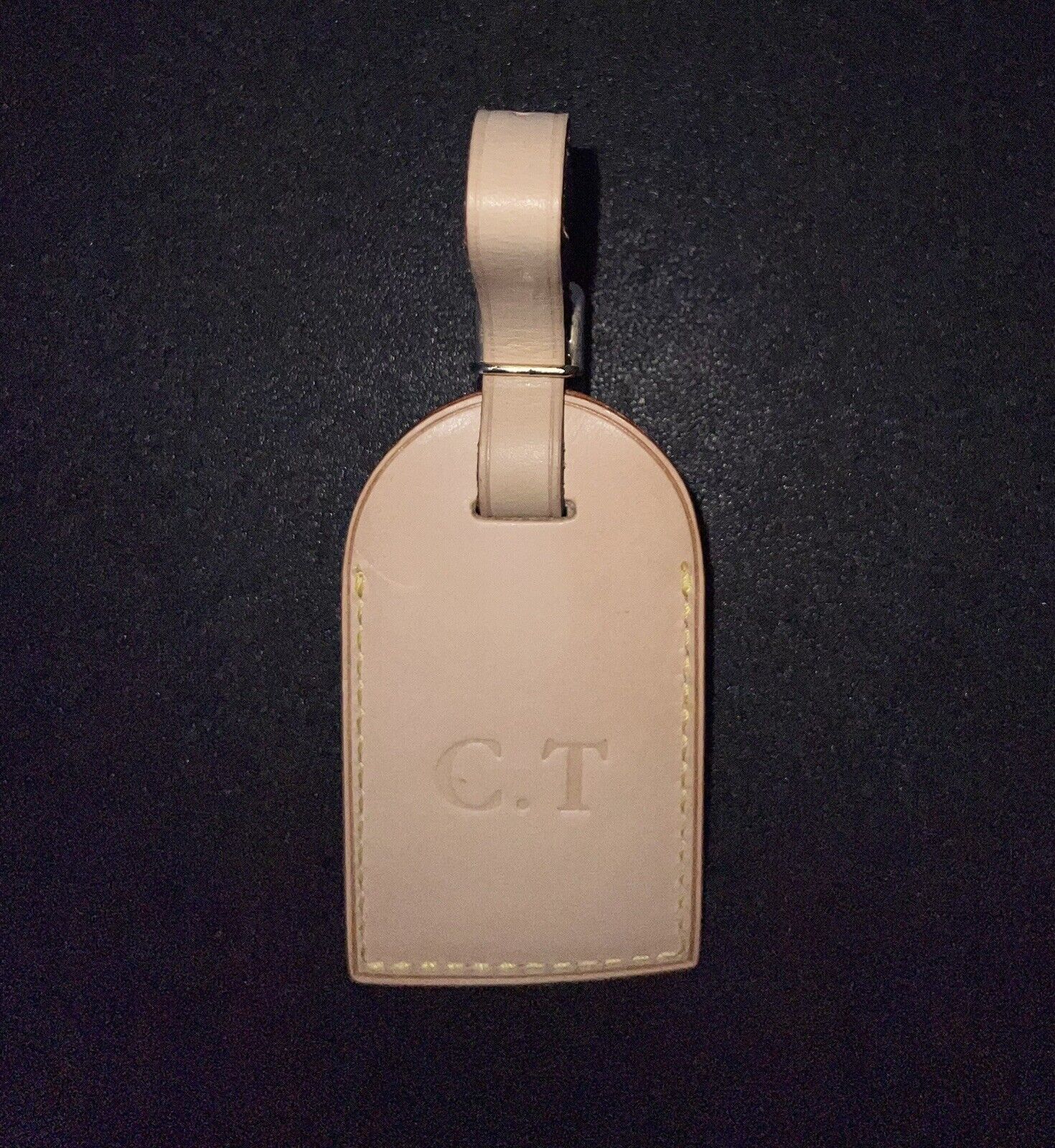 Louis Vuitton Name Tag w/ CT stamped Natural Vachetta Large Authentic