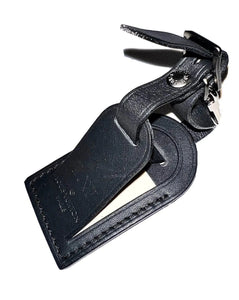Louis Vuitton Name ID Tag w/ IW Initials - Black Calf Leather Small