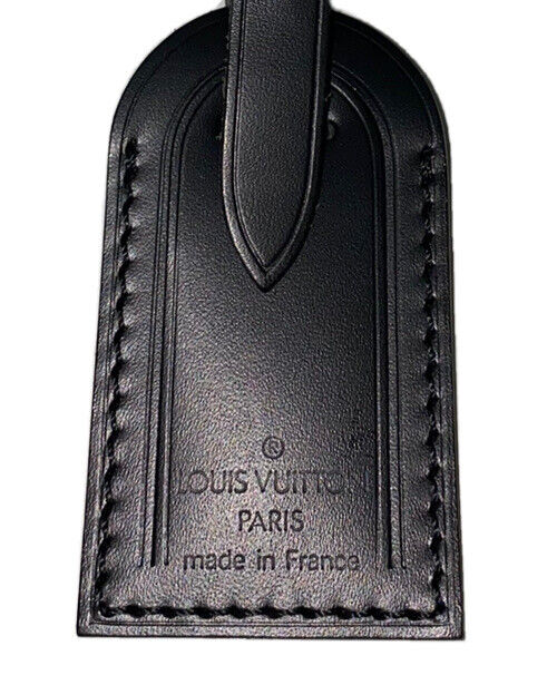 Louis Vuitton Name Tag Black Calfskin Stamped NM Club  - SMALL