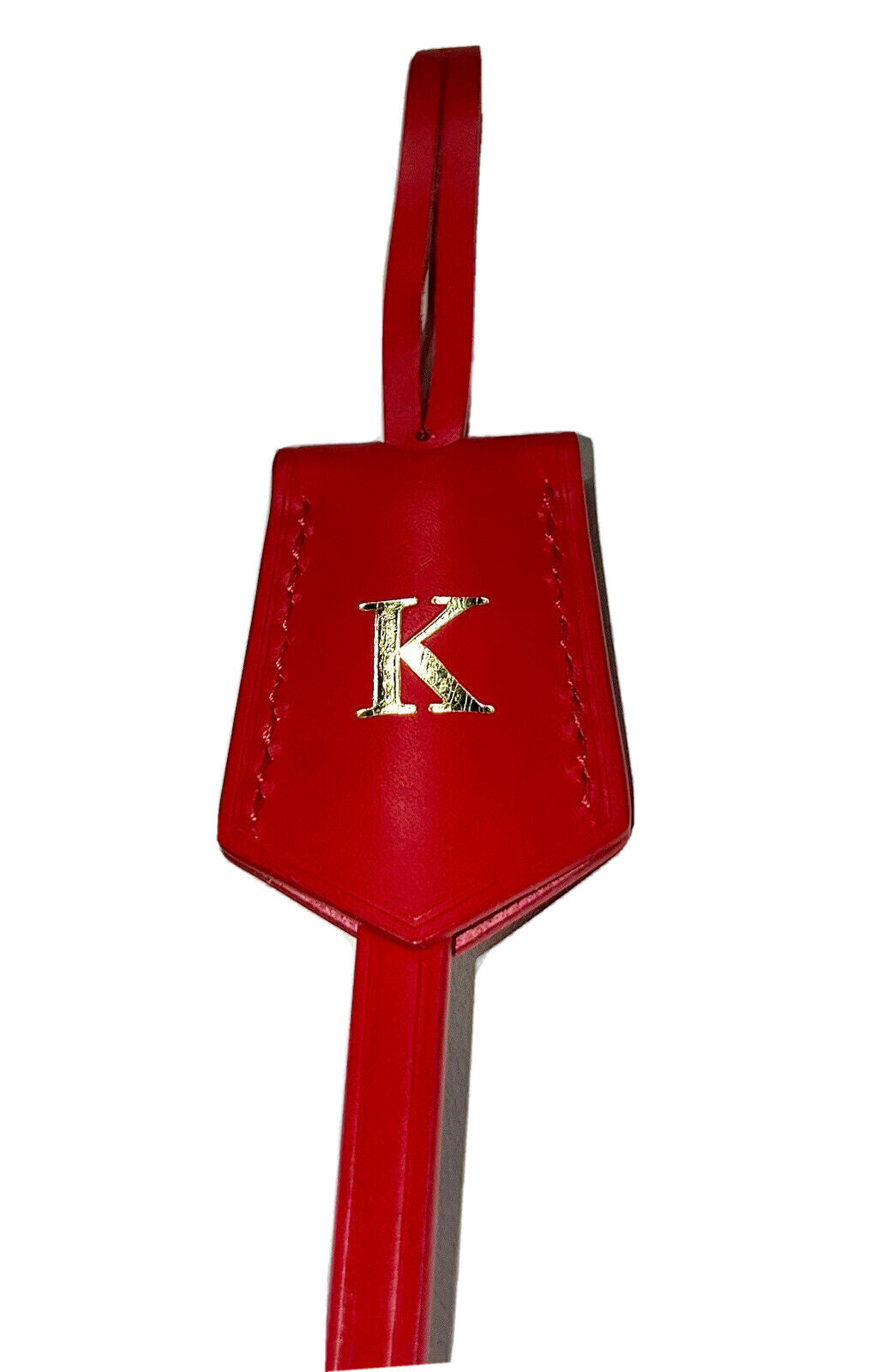 Louis Vuitton Gold Red Clochette Tag Key Holder Bell w/ K Initial Pristine