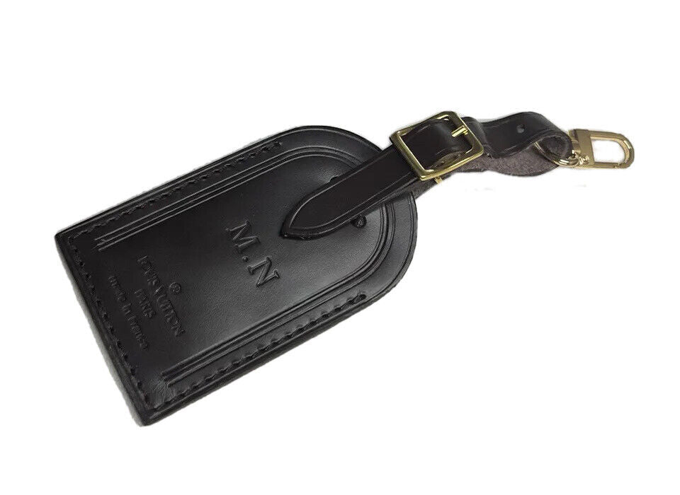 Louis Vuitton Luggage Tag w/ MN Initials Goldtone Damier Ebene -🇫🇷