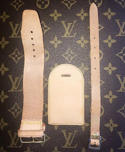 Authentic Louis Vuitton Luggage Bag Tag w/ Strap- “Restored” One Set Large 🇫🇷