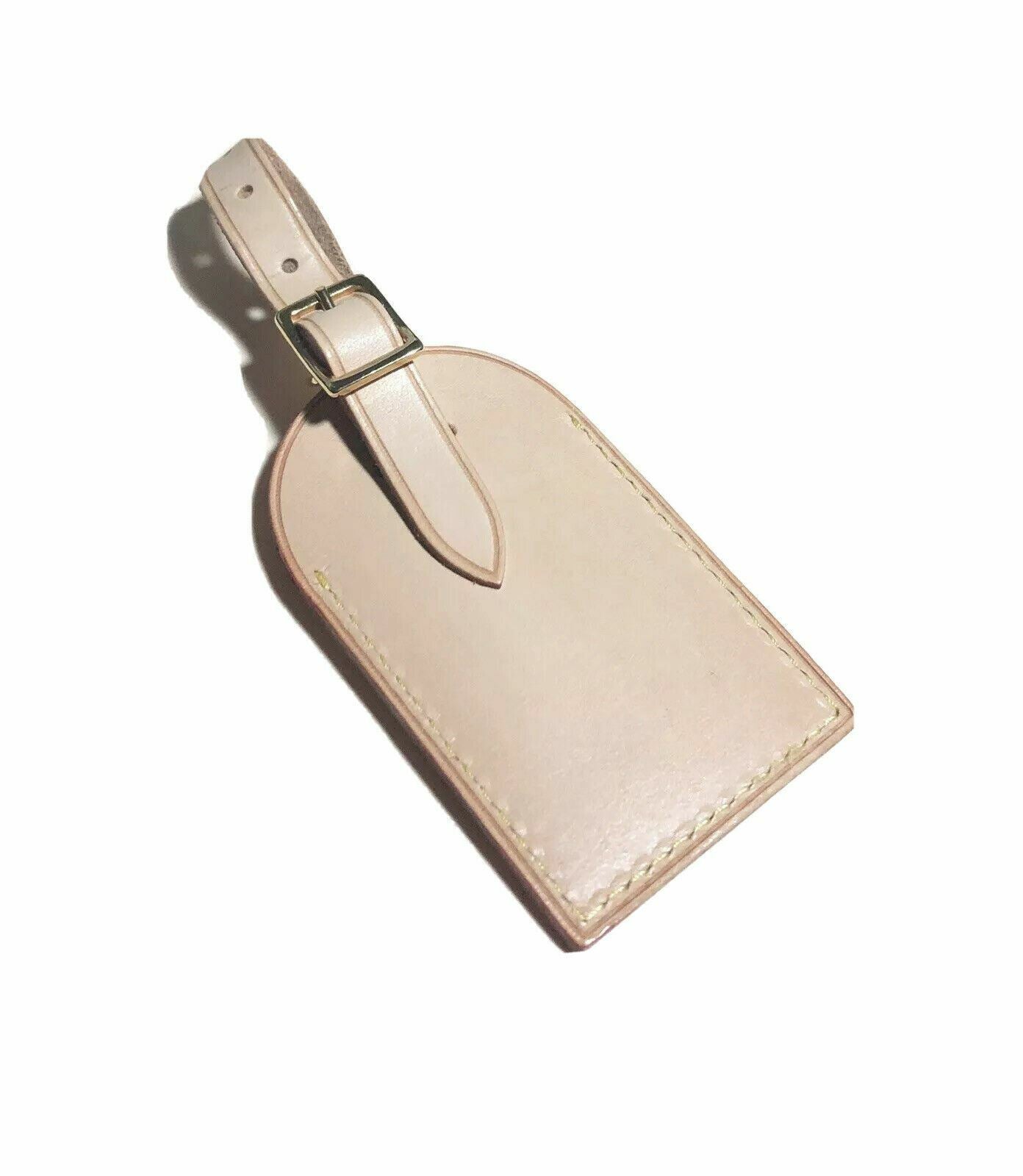 Louis Vuitton Luggage Tag Goldtone w/ TY Initials Natural Vachetta UEC