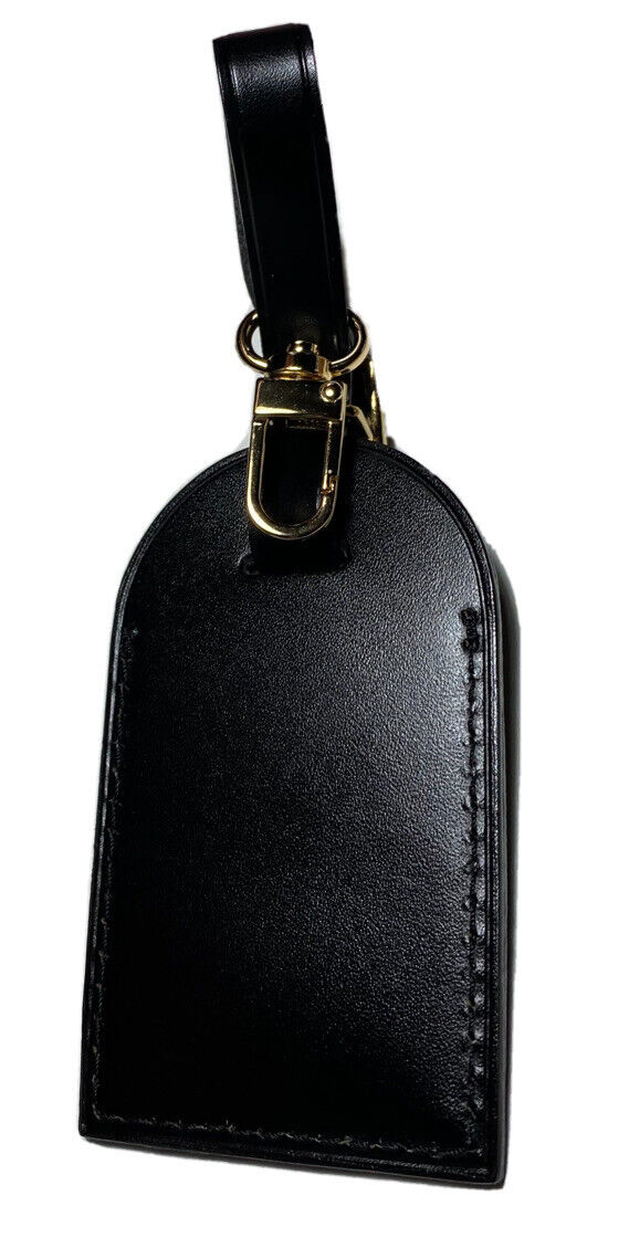 Louis Vuitton Black Luggage Tag w/ Strap Goldtone Large France 🇫🇷