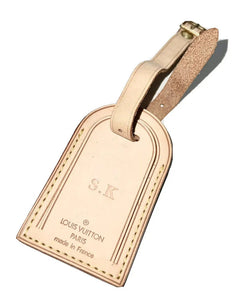 Louis Vuitton Name Tag w/ SK Initials - Goldtone Large 🇫🇷