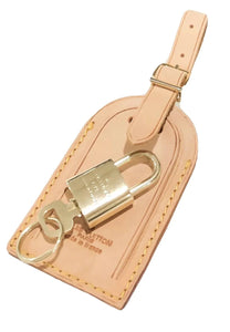 Louis Vuitton Luggage Tag + Padlock Key One Set Gold-tone UEC