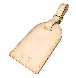 Louis Vuitton Name Tag w/ CT Initials Goldtone Buckle Leather Authentic
