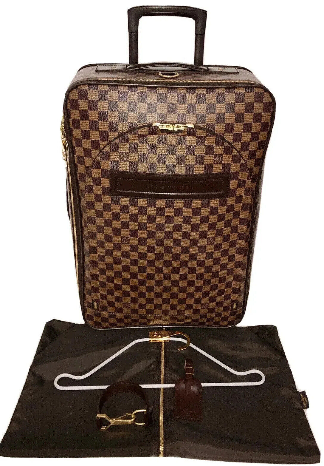 Louis Vuitton Pegase 55 Suitcase Bag Damier Ebene w/ Lock Strap Garment Bag🛍️