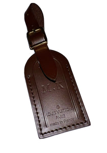 Louis Vuitton Luggage Tag w/ MK Initials Small Damier Ebene Leather