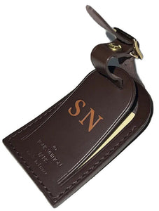 Louis Vuitton Luggage Tag w/ SN Initials Damier Ebene Goldtone France 🇫🇷