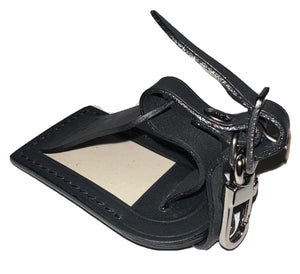 Louis Vuitton Luggage Tag ID IW Initials - Black Calf Leather Small
