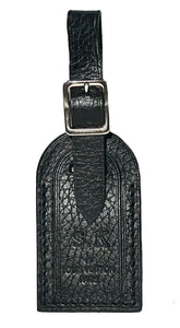 Rare Louis Vuitton Grained Leather Black Luggage Tag w/ SK Hot Stamp