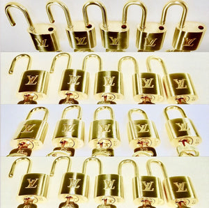 LOUIS VUITTON PadLock Lock Key Brass Gold Authentic Number Random Bag  Accessory