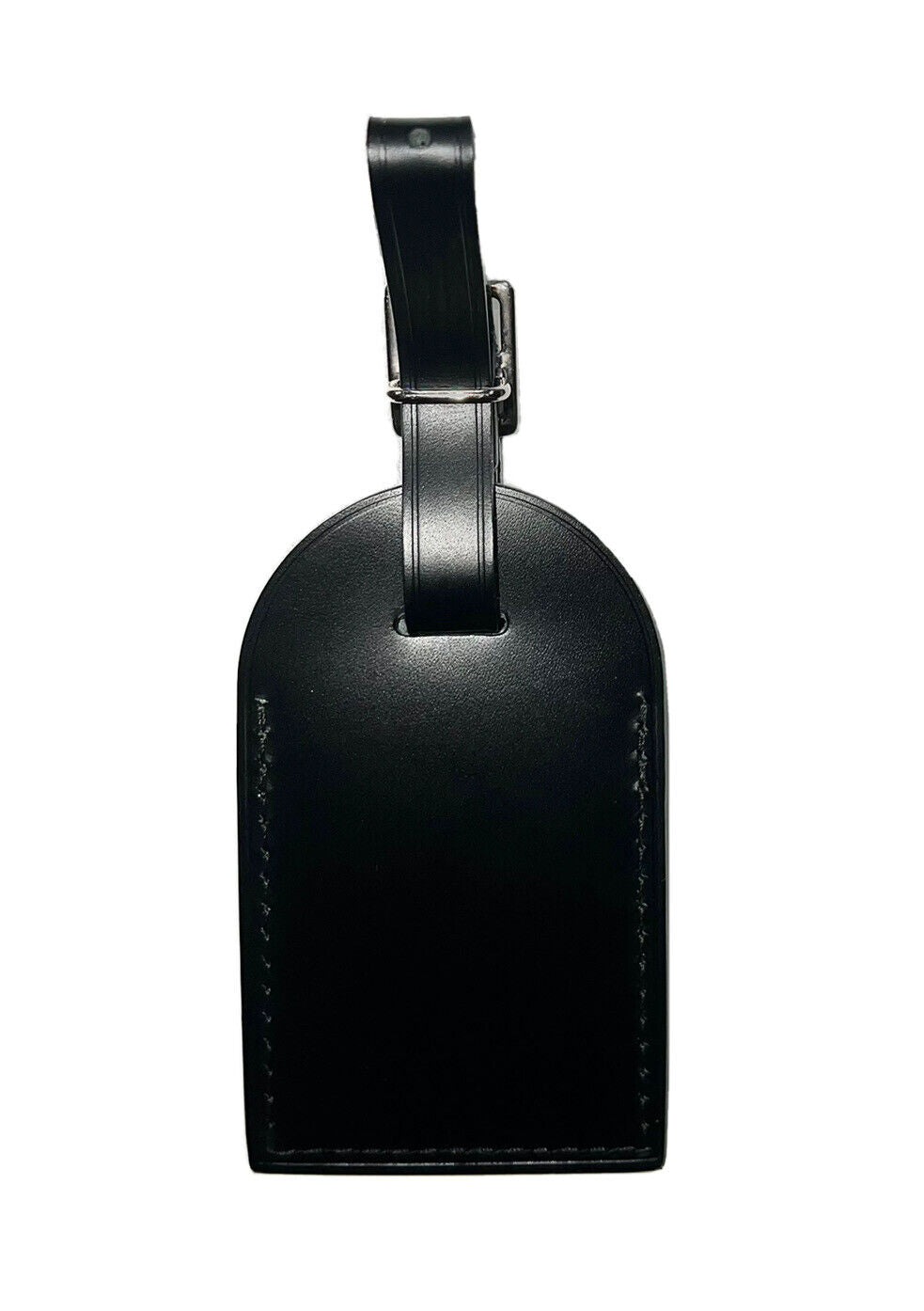 Louis Vuitton Name Tag w/ RY Initials Black Leather PARIS Large