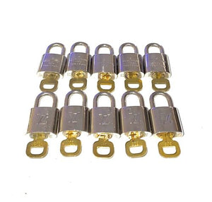 Louis Vuitton Stainless Chrome Padlock # 313 w/ Key Authentic